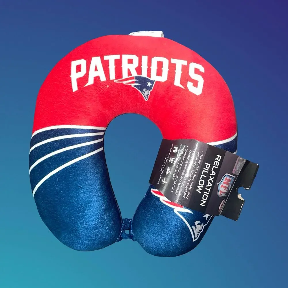 NFL New England Patriots Neck Pillow Travel Head Support Airplane Car Holiday